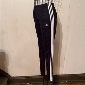 Adidas Kids Black Joggers with White Stripes